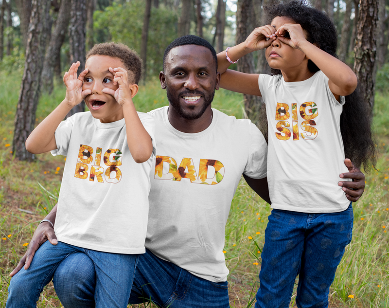 Radiant Sunflower Swaddle Robe Set with Personalized Hat Matching Dad Shirt ComfyMommyShop