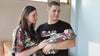 Dragon Robe swaddle personalized hat with matching dad shirt