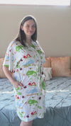 Chameleon Robe swaddle personalized hat with matching dad shirt