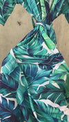 Big Tropical Maternity robe and swaddle set boy. Mommy and me robe and swaddle set boy. In organic stretch cotton. Matching t-shirts available.
