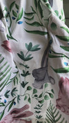 Organic Maternity robe, swaddle, hat and matching DAD shirt in Rabbits.