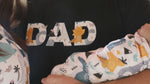 Dino Robe swaddle personalized hat with matching dad shirt