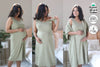 Olive Nursing Nightgown with matching Pregnancy and Postpartum robe.