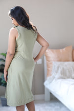 Olive Nursing Nightgown with matching Pregnancy and Postpartum robe.