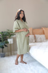 Olive Nursing Nightgown with matching Pregnancy and Postpartum robe.