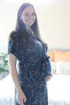 Constellations Robe swaddle personalized hat with matching dad shirt