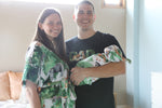 Jungle Safari Robe swaddle personalized hat with matching dad shirt