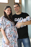 Llama Robe swaddle personalized hat with matching dad shirt