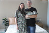 Camo Robe swaddle personalized hat with matching dad shirt