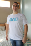 Blue Mozaic Robe swaddle personalized hat with matching dad shirt