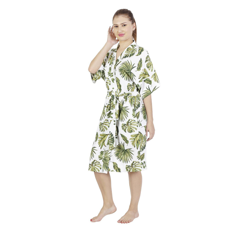 Comfy Mommy Big Palm Organic Stretch Cotton Maternity Robe | Maternity Gowns - comfymommyshop.in