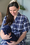 Scottish Plaid Robe swaddle personalized hat with matching dad shirt