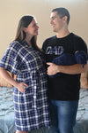 Scottish Plaid Robe swaddle personalized hat with matching dad shirt