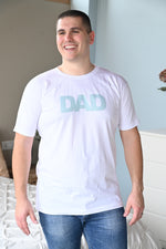 Mint Robe swaddle personalized hat with matching dad shirt