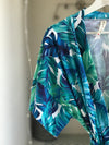 Maternity robe and swaddle set in a tropical print and Organic Stretch Cotton. Matching dad t-shirt is also included. - comfymommyshop.in