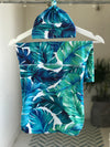 Maternity robe and swaddle set in a tropical print and Organic Stretch Cotton. Matching dad t-shirt is also included. - comfymommyshop.in