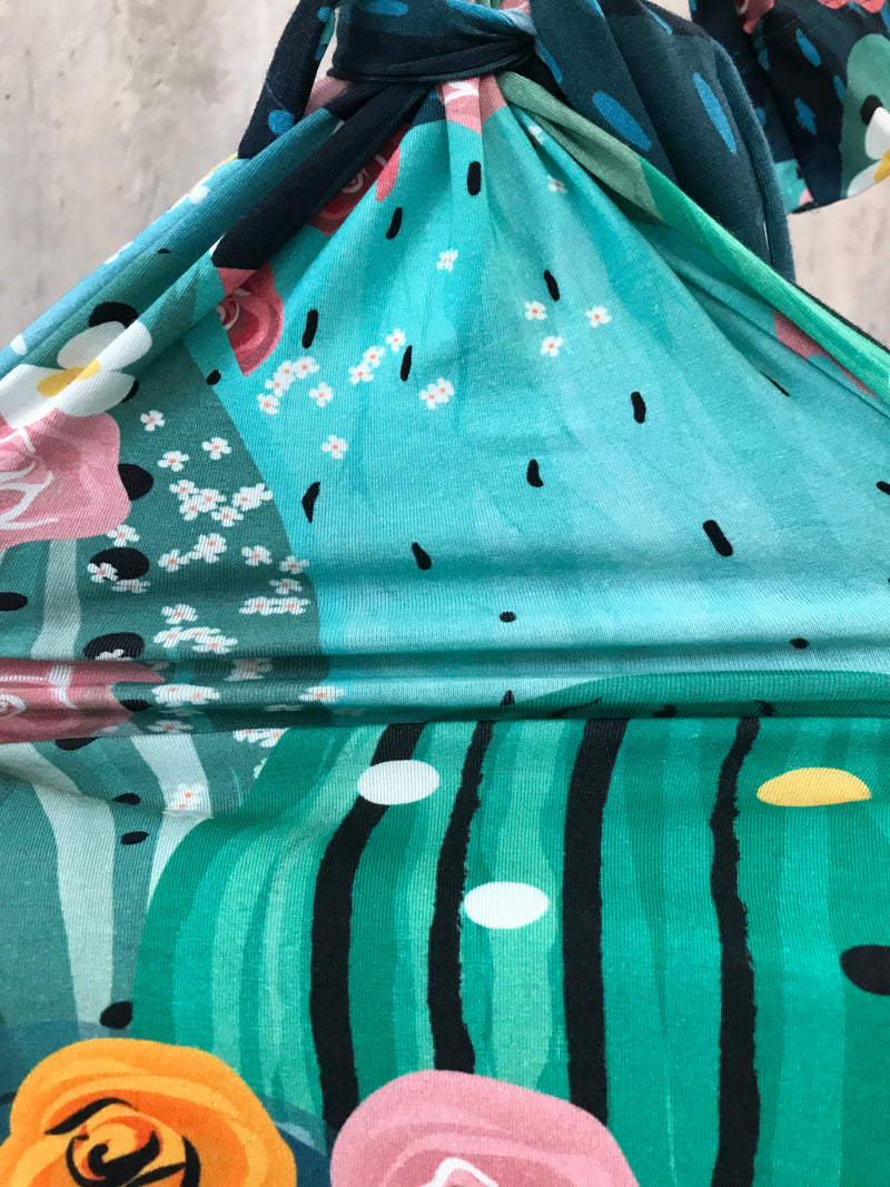 Big Cactus Maternity robe and swaddle set boy. Mommy and me robe and swaddle set boy. In organic stretch cotton. Matching t-shirts available. - comfymommyshop.in