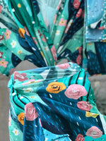 Big Cactus Maternity robe and swaddle set boy. Mommy and me robe and swaddle set boy. In organic stretch cotton. Matching t-shirts available. - comfymommyshop.in