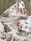 owl bear fox Maternity robe and swaddle set boy. Mommy and me robe and swaddle set boy. In organic stretch cotton. Matching t-shirts available. - comfymommyshop.in