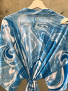 Blue Marble Maternity robe and swaddle set boy. Mommy and me robe and swaddle set boy. In organic stretch cotton. Matching t-shirts available. - comfymommyshop.in