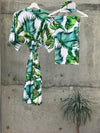 Tropical Pineapple Maternity robe and swaddle set boy. Mommy and me robe and swaddle set boy. In organic stretch cotton. Matching t-shirts available. - comfymommyshop.in
