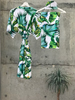 Tropical Pineapple Maternity robe and swaddle set boy. Mommy and me robe and swaddle set boy. In organic stretch cotton. Matching t-shirts available. - comfymommyshop.in