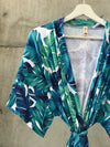 Big Tropical Maternity robe and swaddle set boy. Mommy and me robe and swaddle set boy. In organic stretch cotton. Matching t-shirts available. - comfymommyshop.in