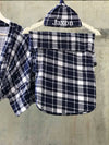 Scotish white print Maternity robe and swaddle set boy. Mommy and me robe and swaddle set boy. In organic stretch cotton. Matching t-shirts available. - comfymommyshop.in