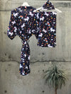 Unicorn print Maternity robe and swaddle set boy. Mommy and me robe and swaddle set boy. In organic stretch cotton. Matching t-shirts available. - comfymommyshop.in