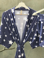 Maternity robe and swaddle set boy. Mommy and me robe and swaddle set boy. In organic stretch cotton. Sog Matching t-shirts available. - comfymommyshop.in