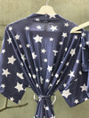 Maternity robe and swaddle set boy. Mommy and me robe and swaddle set boy. In organic stretch cotton. Sog Matching t-shirts available. - comfymommyshop.in