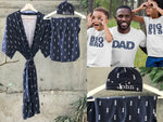 Maternity robe and swaddle set boy. Mommy and me robe and swaddle set boy. In organic stretch cotton. Tog Matching t-shirts available. - comfymommyshop.in