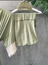 Olive Maternity set robe + swaddle set + dad t shirt