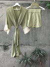 Olive Maternity set robe + swaddle set + dad t shirt