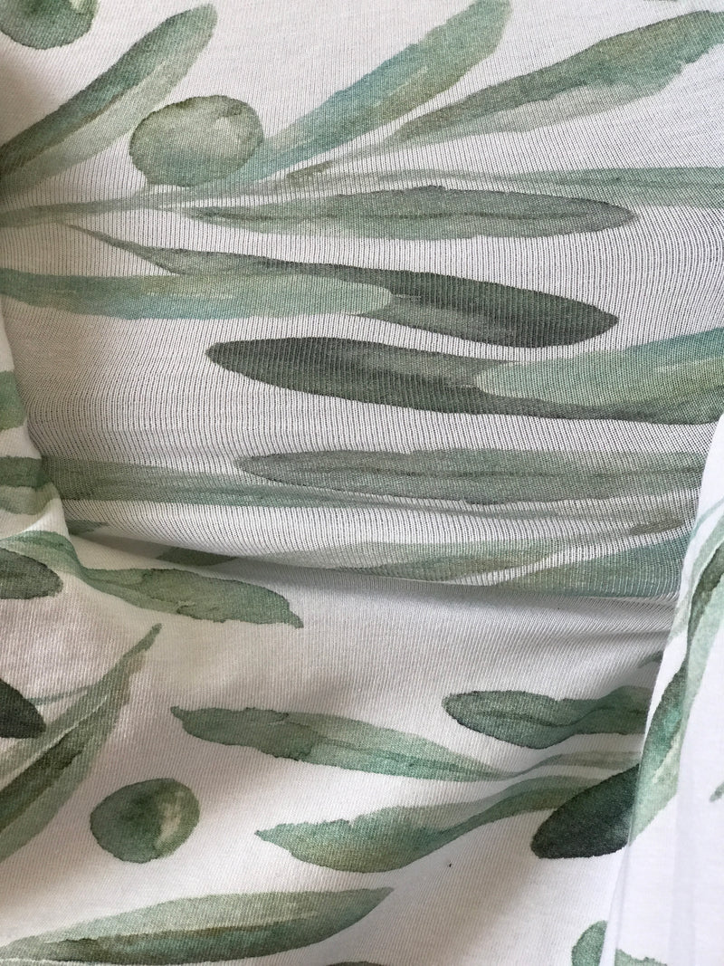 Olive Leaves Maternity robe and swaddle set boy. Mommy and me robe and swaddle set boy. In organic stretch cotton. Matching t-shirts available. - comfymommyshop.in