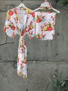 Autumn Squash Maternity robe and swaddle set boy. Mommy and me robe and swaddle set boy. In organic stretch cotton. Matching t-shirts available. - comfymommyshop.in