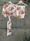Autumn Break Maternity robe and swaddle set boy. Mommy and me robe and swaddle set boy. In organic stretch cotton. Matching t-shirts available. - comfymommyshop.in