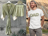 Olive Maternity set robe + swaddle set + dad t shirt