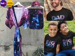 Galaxy Maternity robe and swaddle set boy. Mommy and me robe and swaddle set boy. In organic stretch cotton. Matching t-shirts available. - comfymommyshop.in