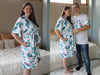 Eucalyptus Robe swaddle personalized hat with matching dad shirt