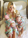 Mommy and me, to be moms robe, delivery robe, labor and birth, pregnancy robe set, floral delivery, birthing robe, maternity robe set girl